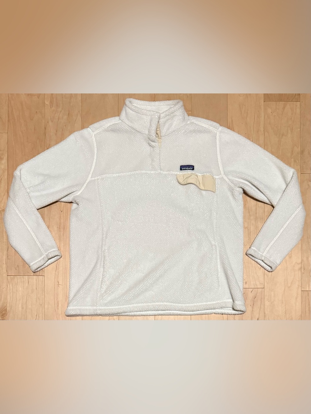 Patagonia Re-Tool Snap-T Fleece Pullover Ivory Cream White Women’s 2XL XXL